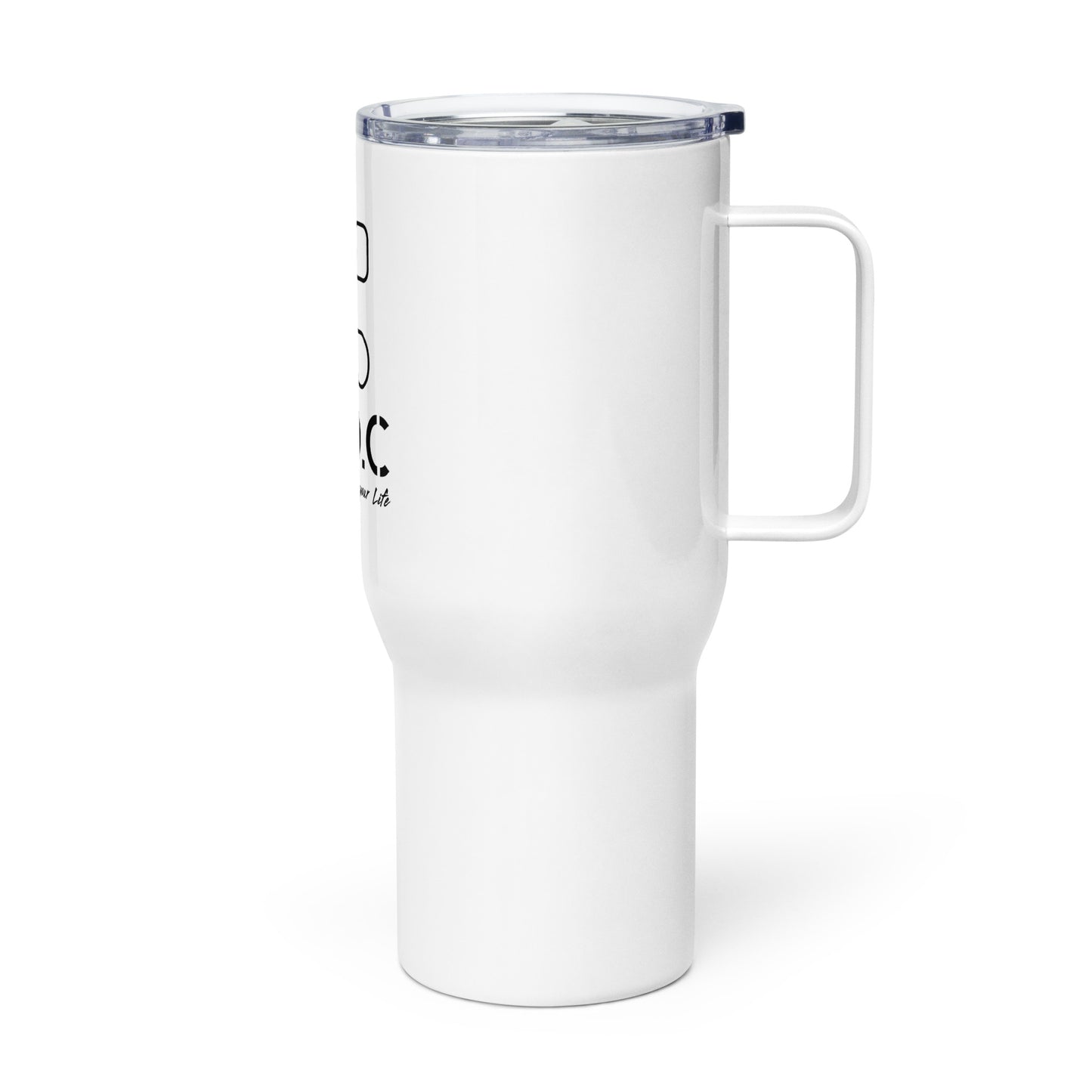 Travel mug with a handle